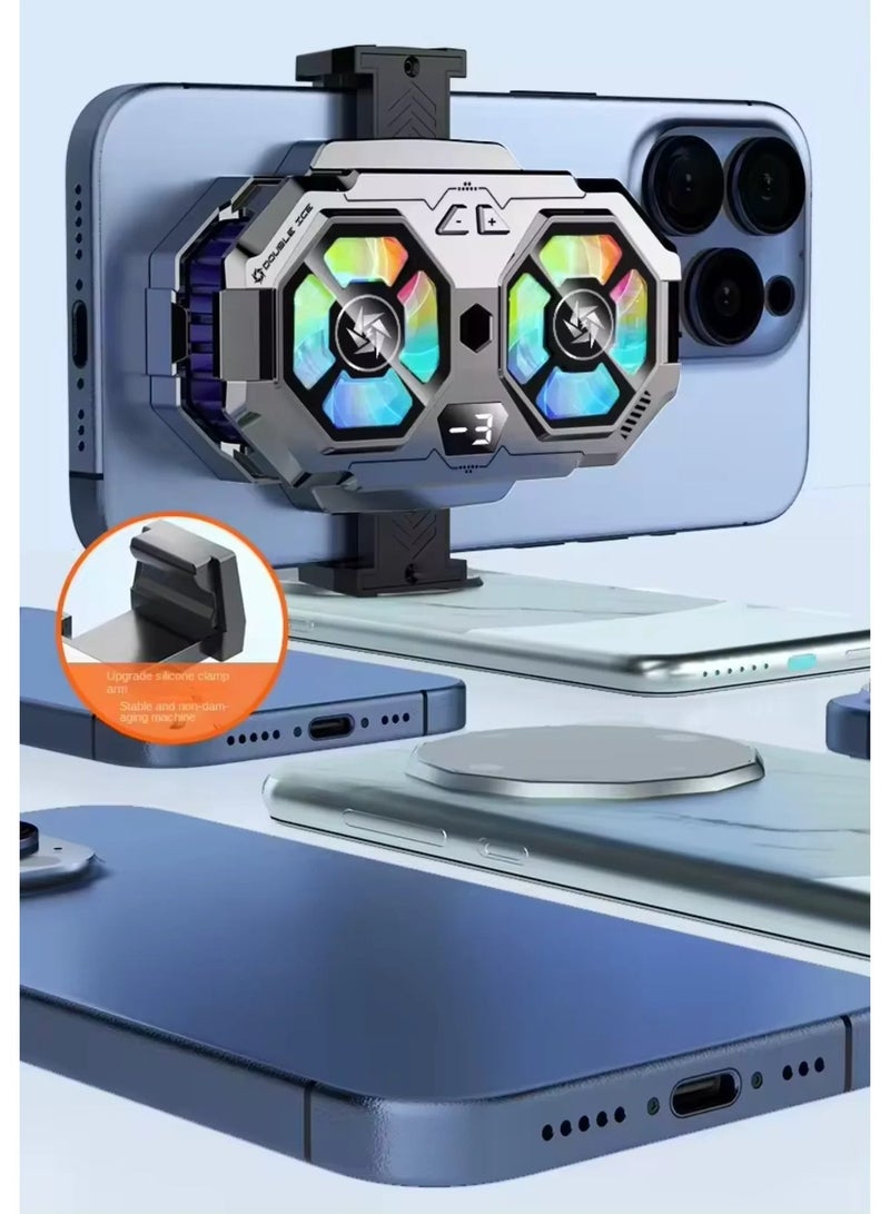 Mobile Phone Heat Sink SL22  Semiconductor Digital Display Dual Fan Super Silent Fast Cooling - Image 1