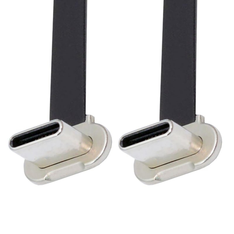 chenyang USB C Short Flat Cable USB 2.0 Type C Dual 90 Degree Angled PD 65W Fast Charge Data Extension 75MM Cable - Image 1