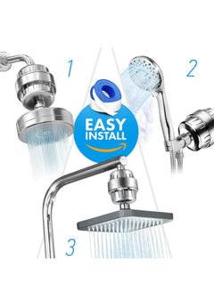 Super ZYouth 25 Stage Shower Filter for Hard Water - Reduces Dry Skin, with 3 Replaceable Filter Cartridges, Universal Replaceable Shower Head Water Purifier to Remove Chlorine, Fluoride  - Image 5