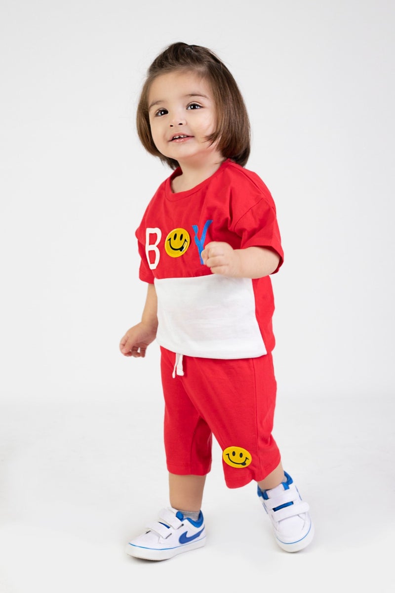 Harika Kids Great Kids Shorts Short Sleeve Boys Pattern Printed Basic Bottom-Top Set 6-24 Months - Image 4