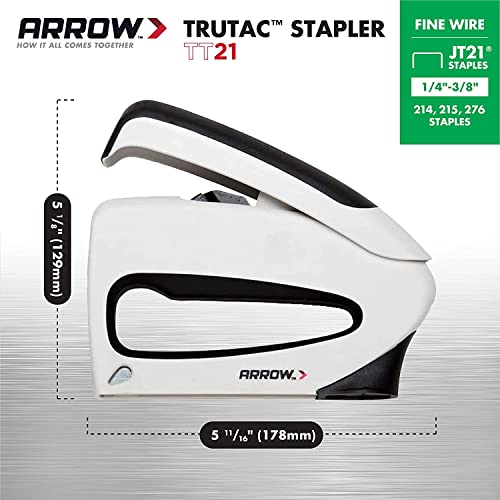 Arrow Fastener Arrow TT21 TruTac Forward Action Staple Gun, Manual Push Stapler for Upholstery, Crafts, Decorating, and Repairs, Fits JT21 Thin Wire Staples - Image 3