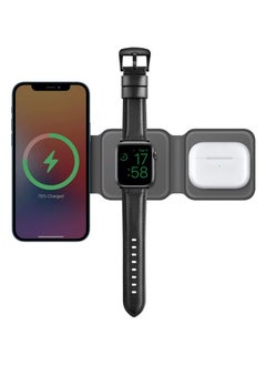 Bazic Gomag Trio 3-In-1 Foldable Magnetic Wireless Charger 15w Grey  - Image 1