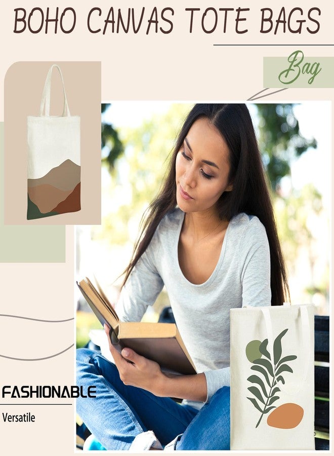 Kuabiz Canvas Tote Bag Bulk for Women Canvas Tote Bags Reusable Aesthetic Minimalist Grocery Bags For Gift Travel Shopping, Beige - Image 5