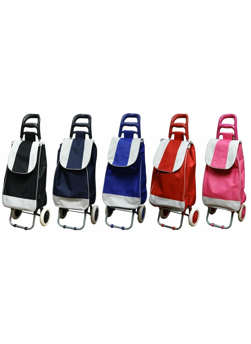 DubaiGallery - 1Pcs Random Color Cart Shopping Trolley Bag Folding Shopping Cart Collapsible Trolley Bag - Image 1