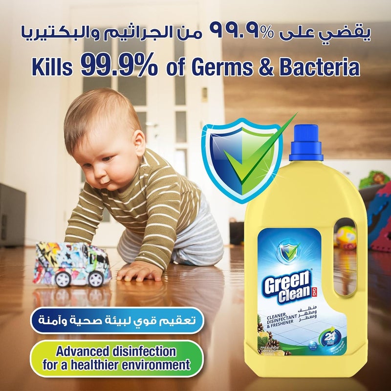 Green Clean Multi-Purpose Disinfectant – Pine & Lemon Scent – Surface Cleaner & Freshener – 1.5L - ( BY Al Emlaq ) - Image 2