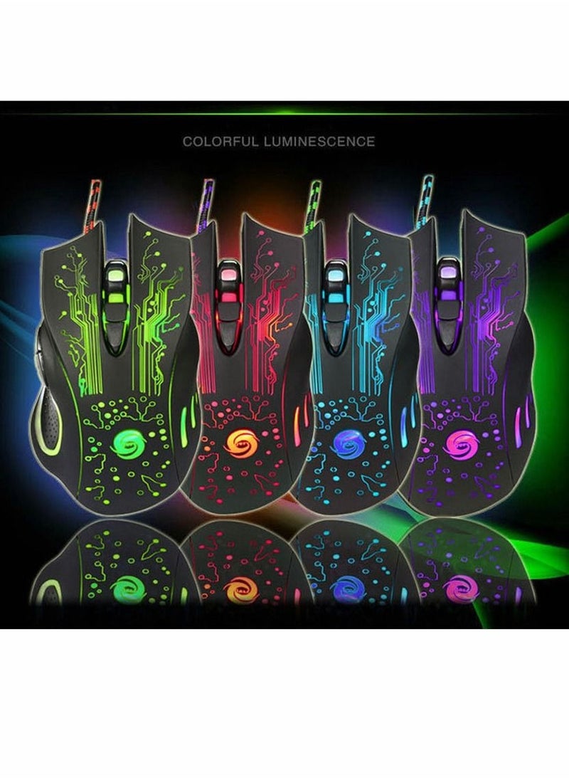 Gaming Mice, Computer Gaming Mouse Wired Manipulator Gaming Mouse Glare USB Wired Gaming Mouse Adjustable 7 ons LED Backlit Professional Gamer Mice Ergonomic, for PC Laptop (Black Seven Colors) - Image 5