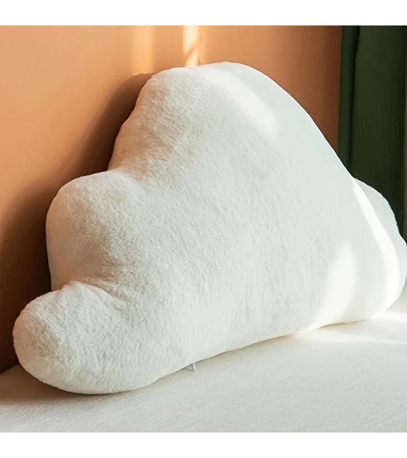 Fluffy Cloud Shaped Cushion For Bed Couch Armchair White 53cm 21inch - Image 1