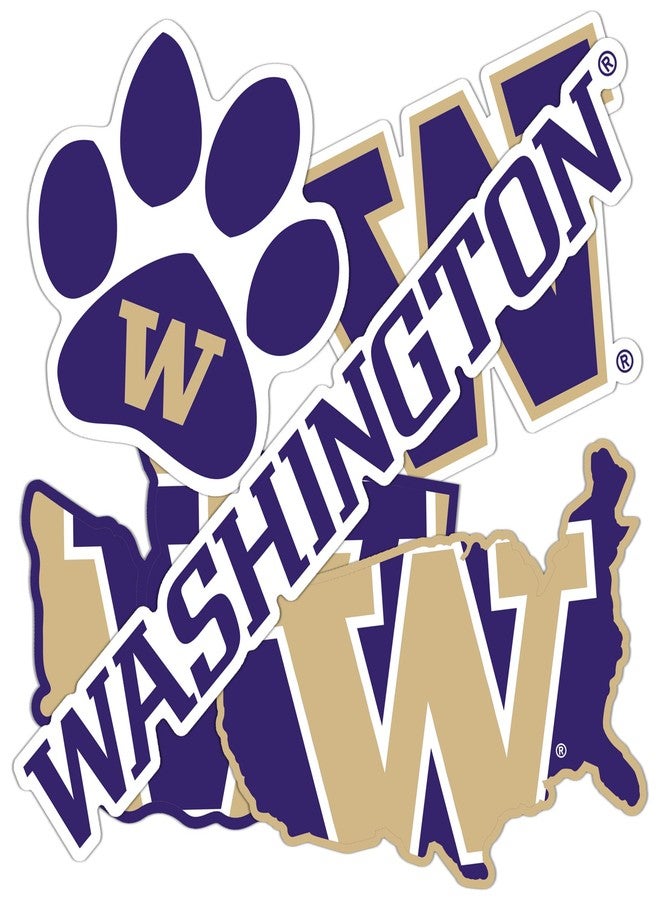 Desert Cactus University of Washington UW Huskies Husky Sticker Vinyl Decals Laptop Water Bottle Car Scrapbook T2 (Type 2-3) - Image 1