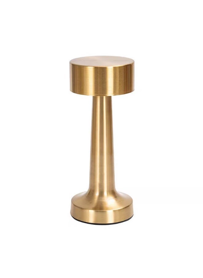 Wireless gold table lamp with a simple classic design – LED desk lamp, rechargeable for bedrooms, home offices, and living rooms. - Image 1