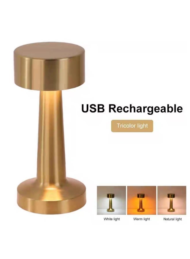 Wireless gold table lamp with a simple classic design – LED desk lamp, rechargeable for bedrooms, home offices, and living rooms. - Image 4