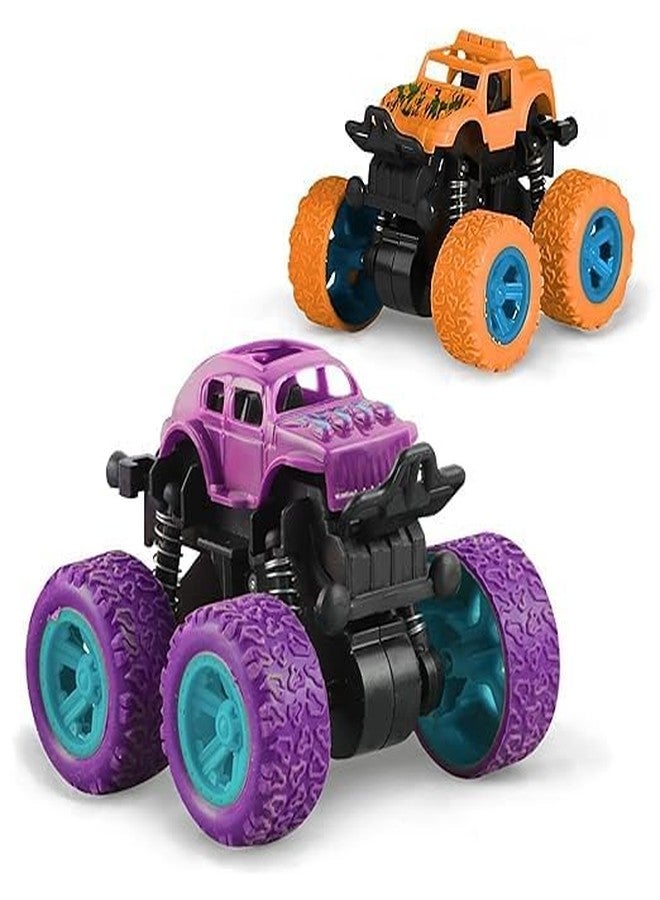 BlackZone 4x4 Monster Truck Toy Set for Boys 3-7 Years Old 4WD Friction Powered 360° Stunt Cars ToysPullback Action Durable High-Density Alloy Plastic Educational Toy Gift 2+ Years Boy Girl (2) - Image 3