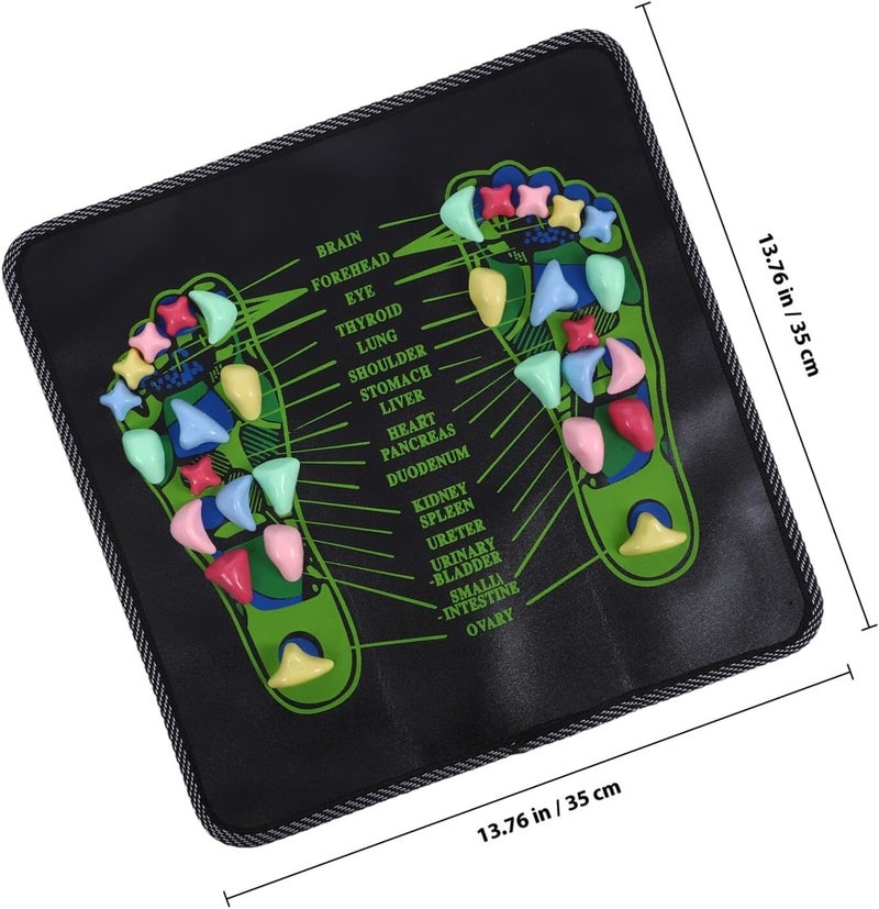 Foot Massage Mat with Stones Reflexology Foot Acupressure Pad for Leg Relaxation and Relief Suitable for Office Workers and Elderly - Image 2