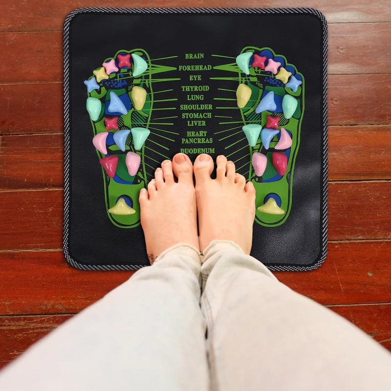 Foot Massage Mat with Stones Reflexology Foot Acupressure Pad for Leg Relaxation and Relief Suitable for Office Workers and Elderly - Image 5