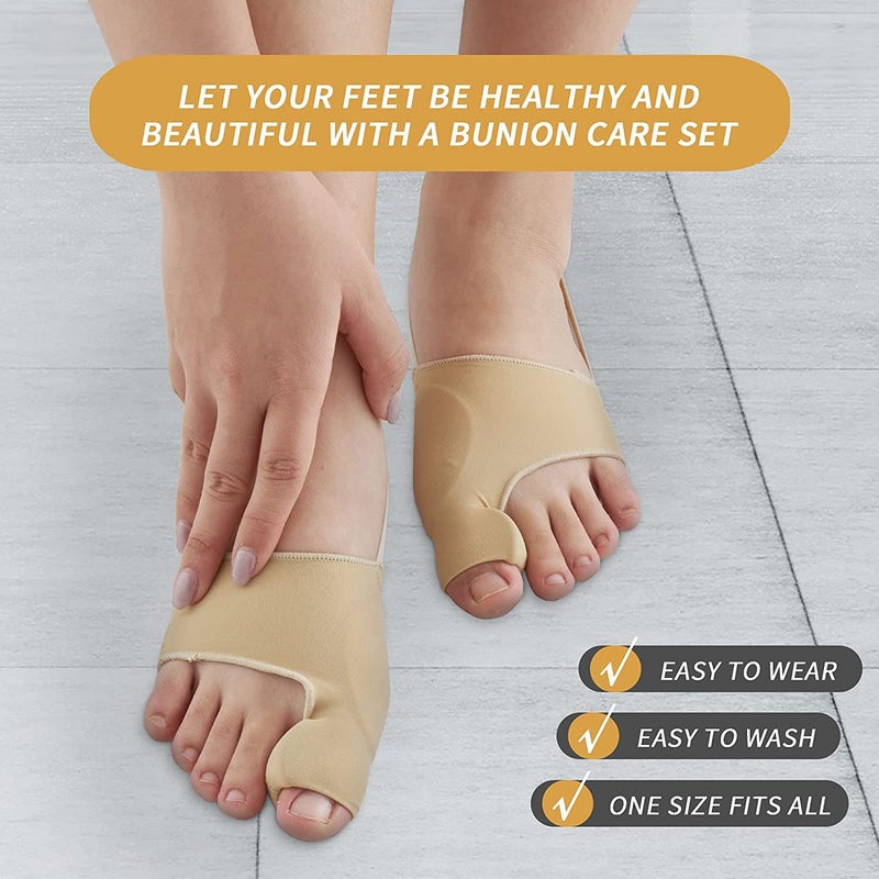 Bunion Corrector, Orthopedic Bunion Splint, Big Toe Separator Pain Relief, Non-Surgical Hallux Valgus Correction, Big Toe Straightener Pain Relief for Women & Men, Day Night Support (Beige), 1Pair - Image 5