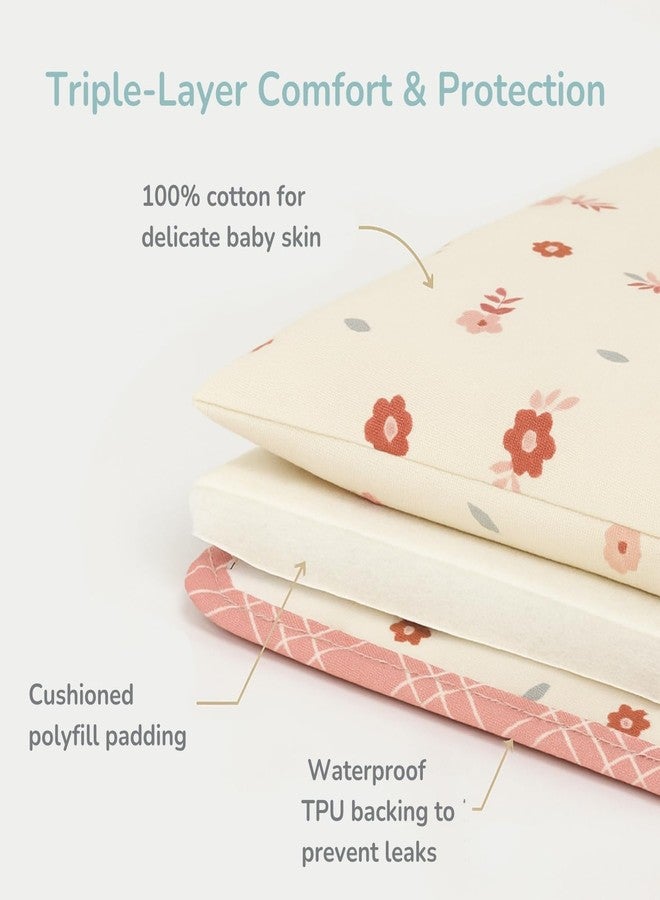 Tidy Sleep Baby Portable Diaper Changing Mat - Waterproof, Foldable Travel Mat with Storage Pockets & Soft Padding Pillow-Easy-to-Carry Changing Station Organizer for Newborns & Toddlers (Mom & Me Green Flower) - Image 4