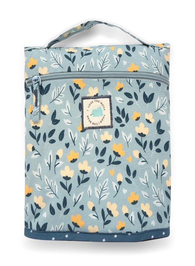 Tidy Sleep Baby Portable Diaper Changing Mat - Waterproof, Foldable Travel Mat with Storage Pockets & Soft Padding Pillow-Easy-to-Carry Changing Station Organizer for Newborns & Toddlers (Mom & Me Green Flower) - Image 1
