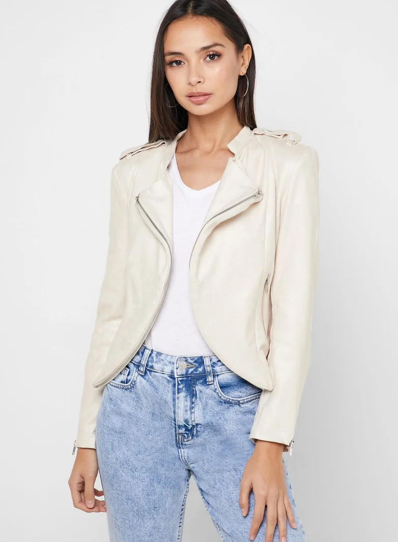 Ginger Suedette Biker Jacket