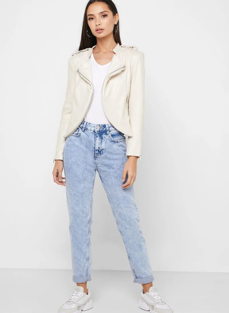 Ginger Suedette Biker Jacket