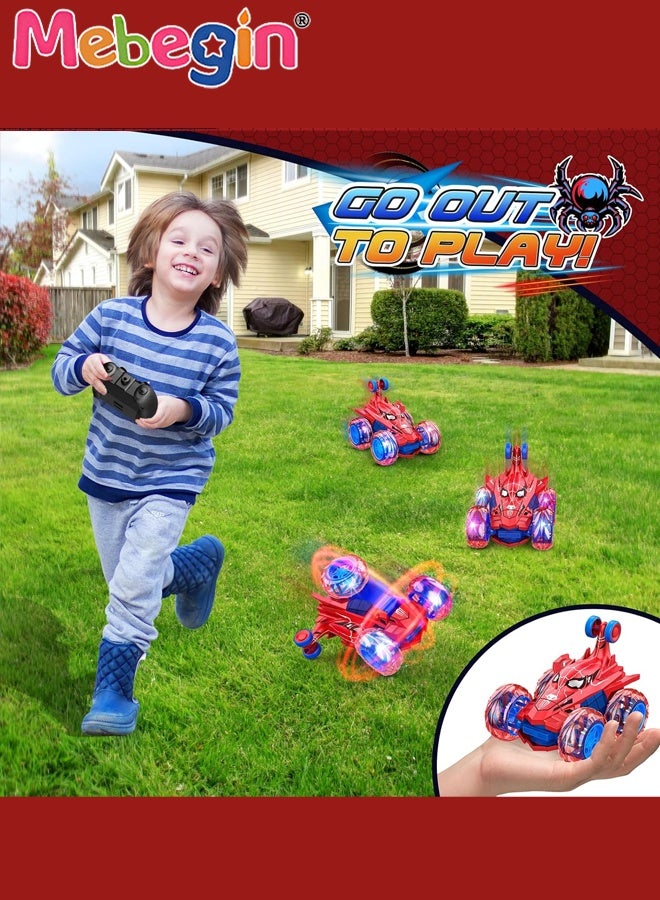 MEBEGIN Remote Control Car Toy with Cool Lights, Rechargeable Stunt RC Car with 360 Flips, Fun Indoor and Outdoor Toys, Suitable for Various Roads, Ideal Gift for Kids Aged 3+, 11.5*13*12.3cm - Image 5