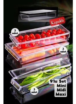 Boz House Set of 9 New Clear Refrigerator & Cabinet Organizer with Cover  - Image 1