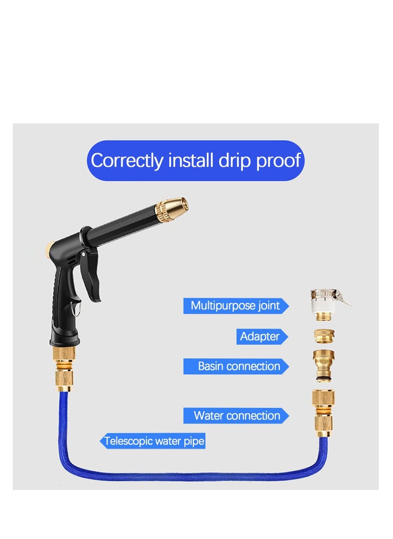 Generic - High Pressure Garden Hose Nozzle, Heavy Duty Garden Watering Nozzle Set, Water Hose Nozzle Sprayer With 3 Garden Hose Threads, Long Spray Nozzle For Watering Plants,Lawn, Garden, Car Washing - Image 1
