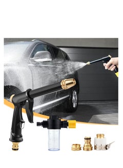 High Pressure Garden Hose Nozzle, Heavy Duty Garden Watering Nozzle Set, Water Hose Nozzle Sprayer With 3 Garden Hose Threads, Long Spray Nozzle For Watering Plants,Lawn, Garden, Car Washing