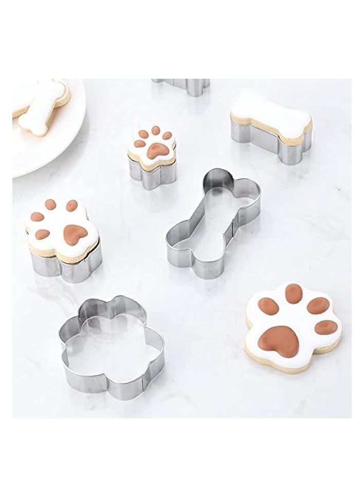 erorex 6 Piece Dog Cookie Cutter Set, Cartoon Dog Bone, Paw Print Animal Cookie Cutters Dog Shaped Mould for DIY Baking Biscuit Pastry Cutter  - Image 4