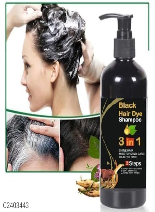 Herbal 3 in 1 Dye Instant Black Hair Shampoo for Women & Men Organic Shampoo Herbal 3 in 1 Dye Instant Black Coverage (150Ml) - Image 2