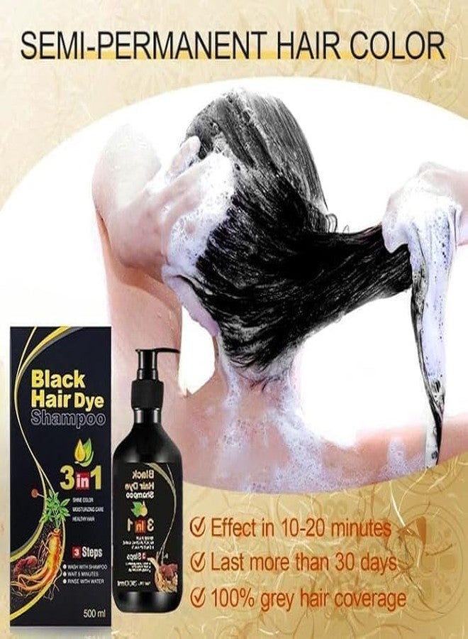 Herbal 3 in 1 Dye Instant Black Hair Shampoo for Women & Men Organic Shampoo Herbal 3 in 1 Dye Instant Black Coverage (150Ml) - Image 4