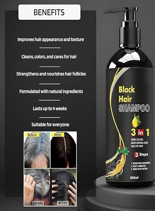 Herbal 3 in 1 Dye Instant Black Hair Shampoo for Women & Men Organic Shampoo Herbal 3 in 1 Dye Instant Black Coverage (150Ml) - Image 5