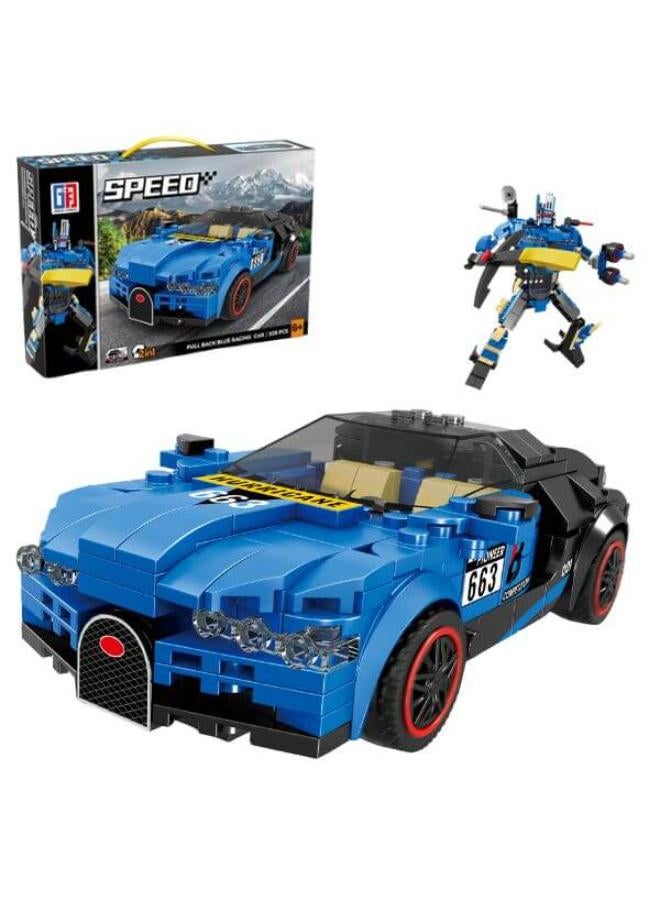 2-in-1 Transforming Robot-to-Car Building Blocks Set (335 Pieces) - Image 1