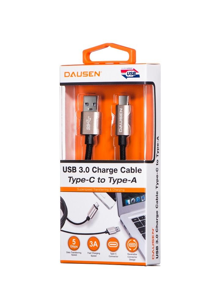 Dausen TR-CU605GD USB Type-C to USB Type-A charging cable - Image 1