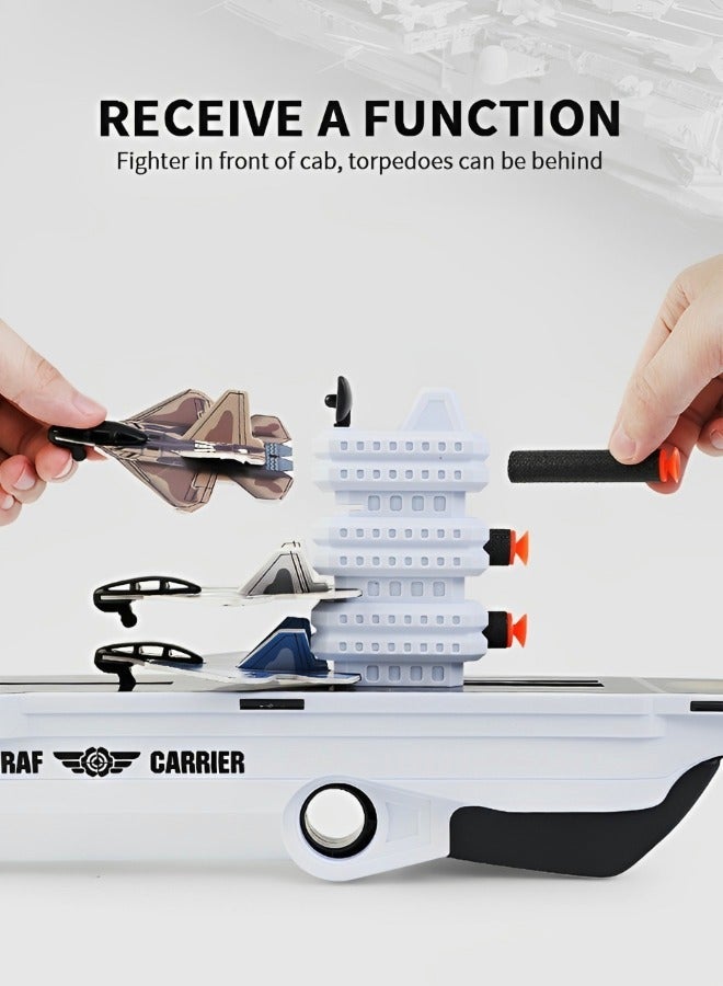 GROIC Airplane Toy Catapult Plane Outdoor Flying Toys One-Click Ejection Model Airplane,2 Flight Mode Catapult Plane with 4 Planes and 8 Soft Bullets Outside Toy - Image 5