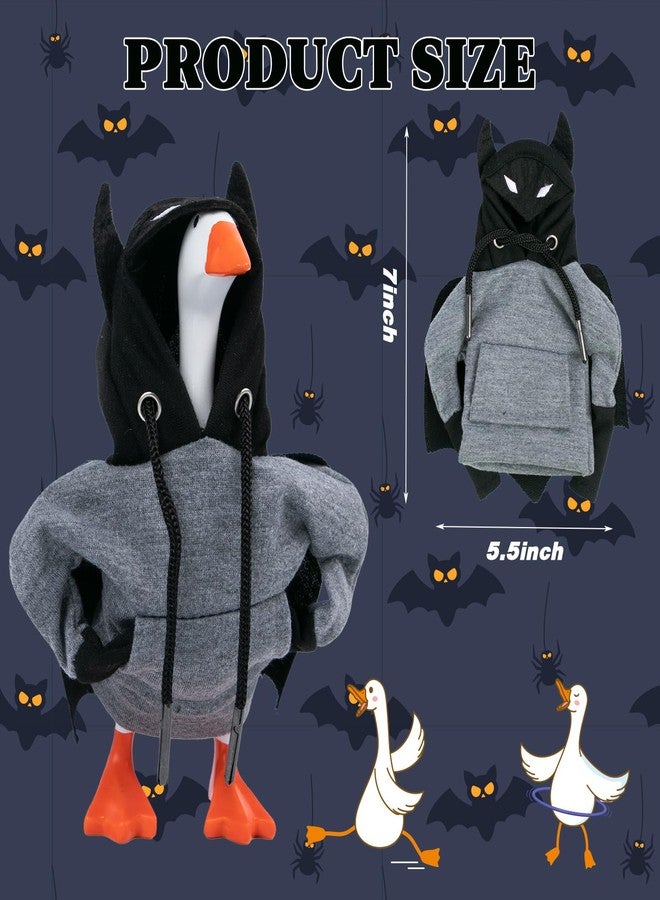 CAMDUCK 7 Inch Desk Goose Outfits, Bat Hoodie for Desktop Goose, 7 Inches Mini Desk Geese Clothes Costume Clothing Accessories for Magnetic Geese Statue Table Decor - Image 2