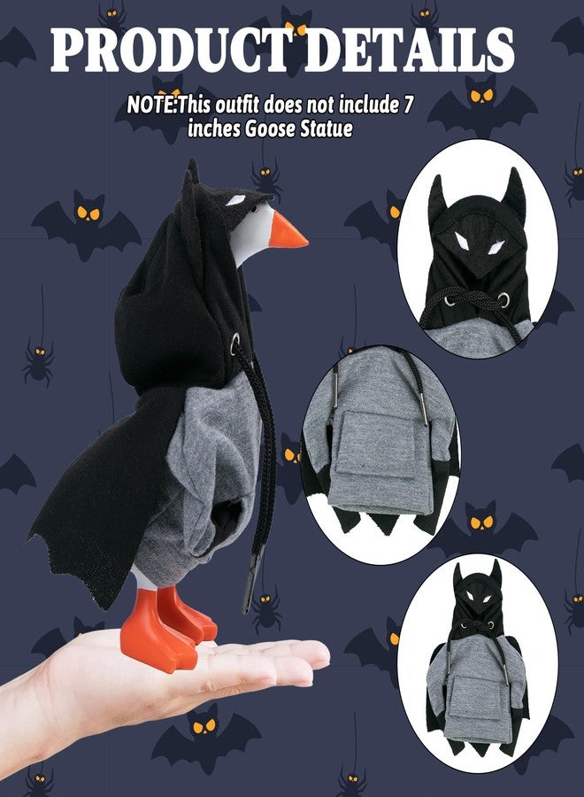 CAMDUCK 7 Inch Desk Goose Outfits, Bat Hoodie for Desktop Goose, 7 Inches Mini Desk Geese Clothes Costume Clothing Accessories for Magnetic Geese Statue Table Decor - Image 3