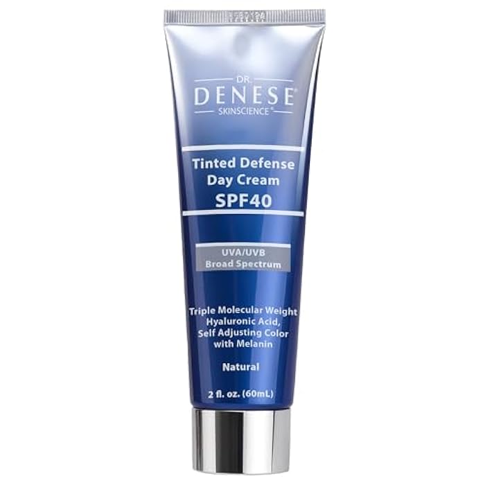 Dr. Denese Broad Spectrum SPF 40 Defense Day Cream (Rich) 2 oz – Tinted Moisturizer & Daily Sunscreen – Hydrating BB Cream with Antioxidants for Smooth Radiant Skin – Protection for All Skin Types - Image 1