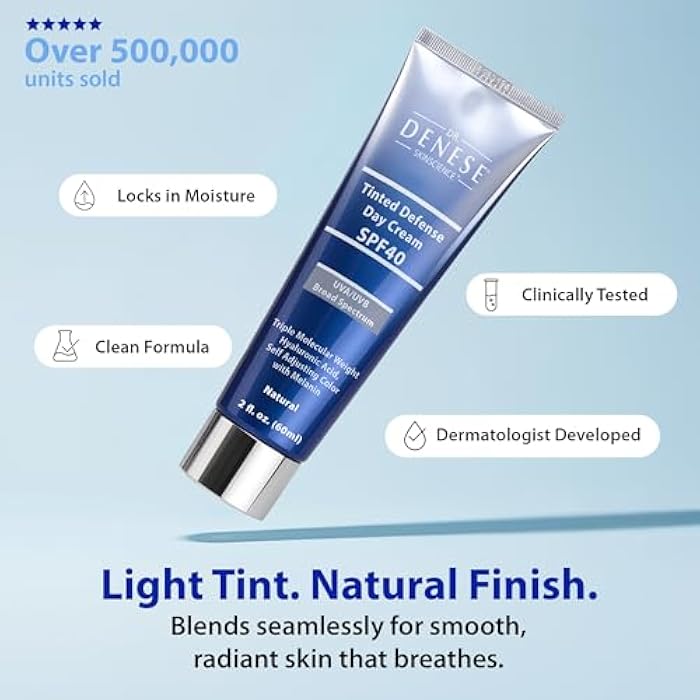 Dr. Denese Broad Spectrum SPF 40 Defense Day Cream (Rich) 2 oz – Tinted Moisturizer & Daily Sunscreen – Hydrating BB Cream with Antioxidants for Smooth Radiant Skin – Protection for All Skin Types - Image 3