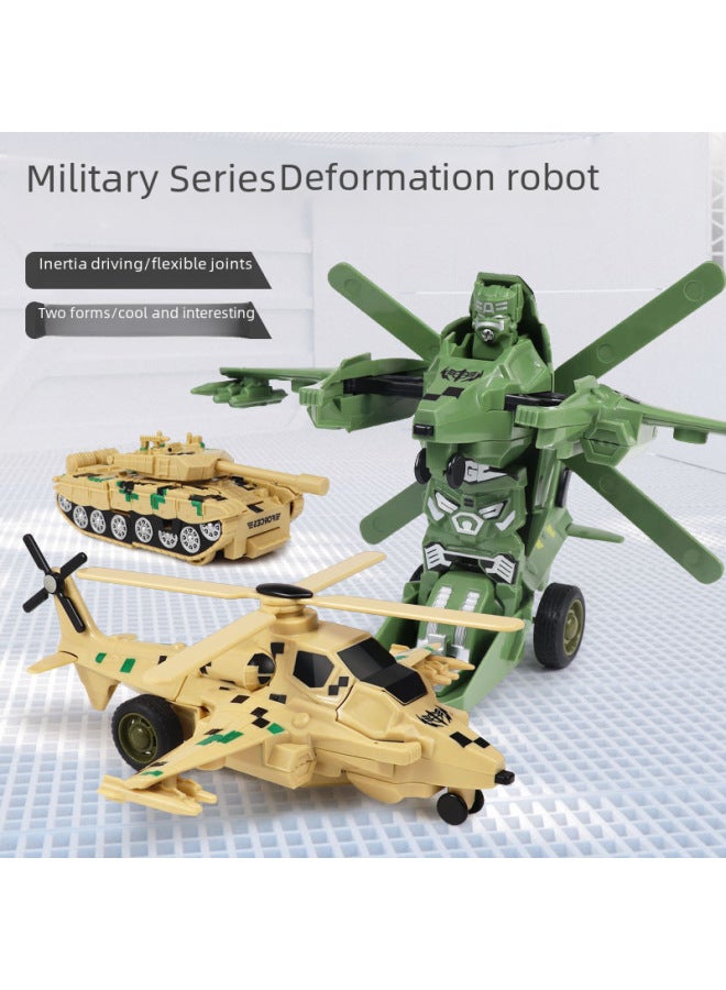Impact Deformation Toy Car Children's Toy Car One-click Impact Deformation Car Toy Car Boy Toy Wholesale-Color:Tank Deformation Car-Brown (color Box) - Image 3