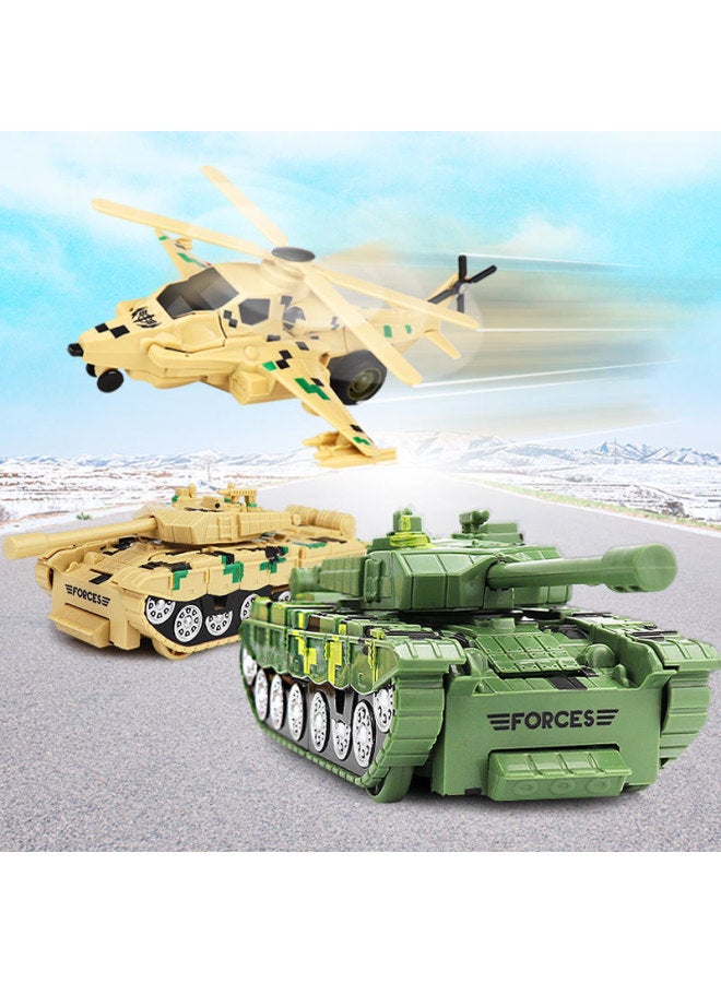 Impact Deformation Toy Car Children's Toy Car One-click Impact Deformation Car Toy Car Boy Toy Wholesale-Color:Tank Deformation Car-Brown (color Box) - Image 2