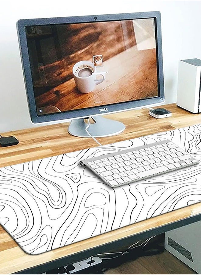 joyzzz - لوحة ماوس لوحة مفاتيح وماوس بيضاء للألعاب مع مخطط بسيط، مناسبة للمكتب 800*300*2 مم - Image 1
