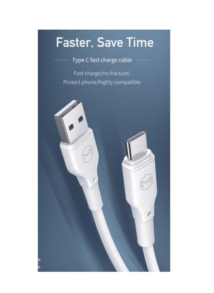 مكدودو كابل شحن سريع CA-728 من النوع C إلى USB، 3A، يدعم الشحن السريع QC4.0، نقل بيانات 1.2 متر وشحن سريع، تصميم مرن من مادة TPE عالية الجودة مع حماية فائقة من الانحناء، متوافق مع جميع الهواتف الذكية بمنفذ Type-C - Image 3