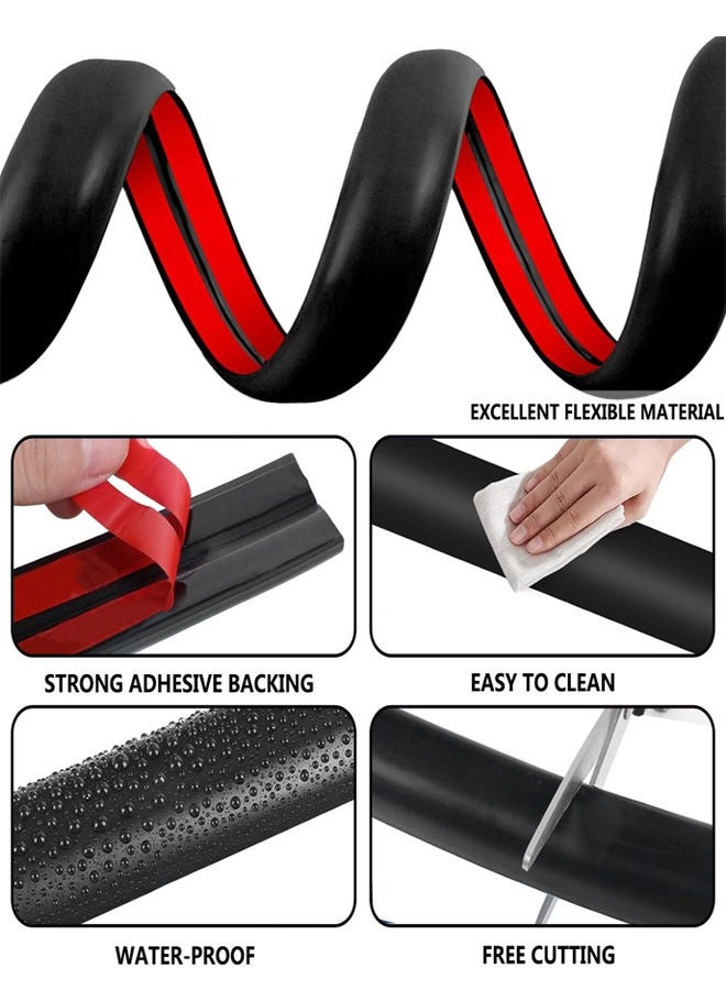 Floor Cord Cover 2M/6.5FT Self Adhesive Cord Hider Floor Cable Management Power Cord Protector Electric Cord Covers for Home, Offices, School, Cable Cavity: 10MM(W) x 6MM(H) black - Image 3