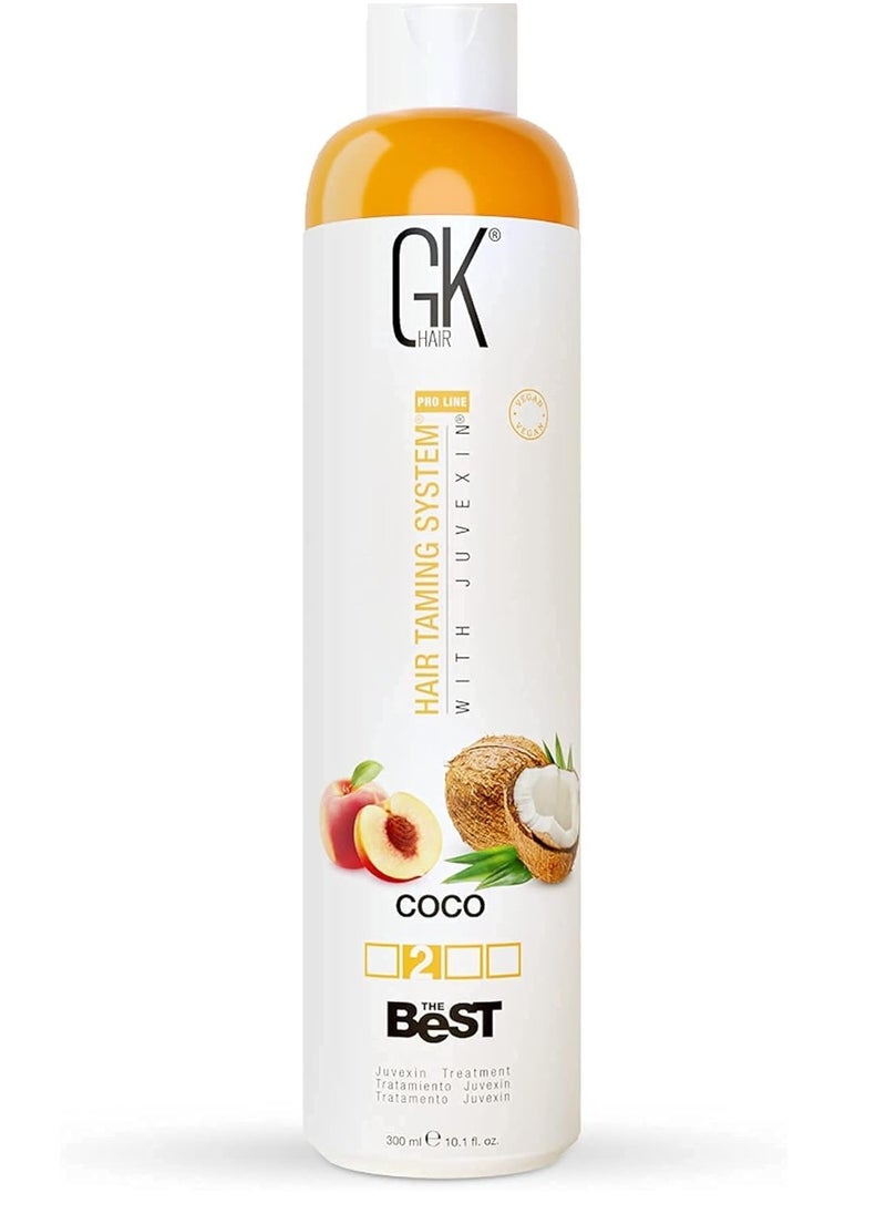 GK GK Hair The Best Keratin & Coconut Smoothing Hair Treatment 300ml - Professional Vegan Brazilian Hair Complex for Silky Smooth, Frizz Free Hair - Formaldehyde Free  - Image 1