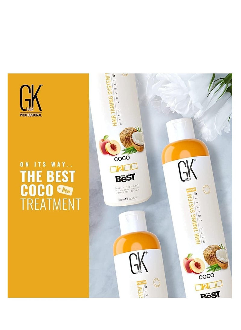 GK GK Hair The Best Keratin & Coconut Smoothing Hair Treatment 300ml - Professional Vegan Brazilian Hair Complex for Silky Smooth, Frizz Free Hair - Formaldehyde Free  - Image 2