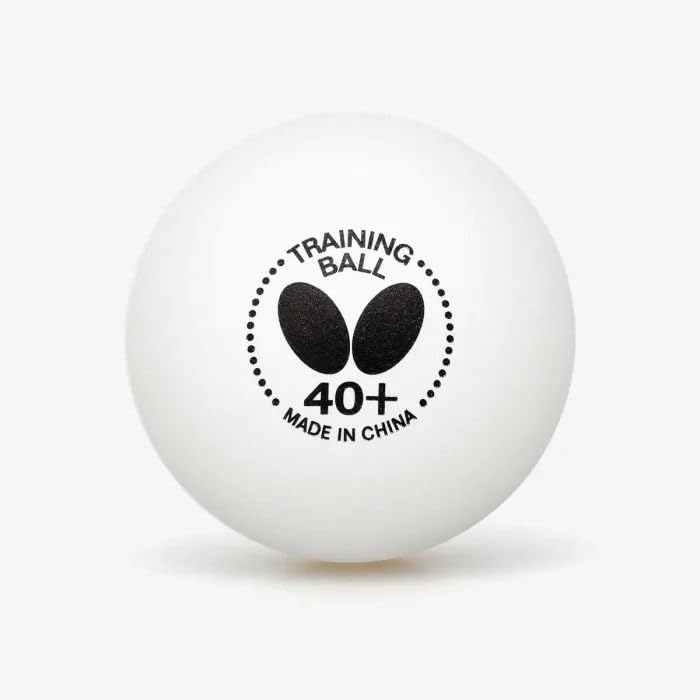 Butterfly Training Balls 40+ 6 PCS Pack, Plastic, Table Tennis, Table Tennis Accessories, White Black - Image 1