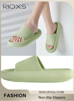 RIOXS Unisex Slipper, Cloud Slides Pillow Slippers For Women And Men, Shower Slippers Bathroom Sandals, Soft Thick Sole Slippers, Non-Slip Bubble Slides For Men Women Indoor And Outdoor Use, Dorm Room Essentials  - Image 1
