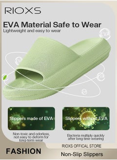 RIOXS Unisex Slipper, Cloud Slides Pillow Slippers For Women And Men, Shower Slippers Bathroom Sandals, Soft Thick Sole Slippers, Non-Slip Bubble Slides For Men Women Indoor And Outdoor Use, Dorm Room Essentials  - Image 2