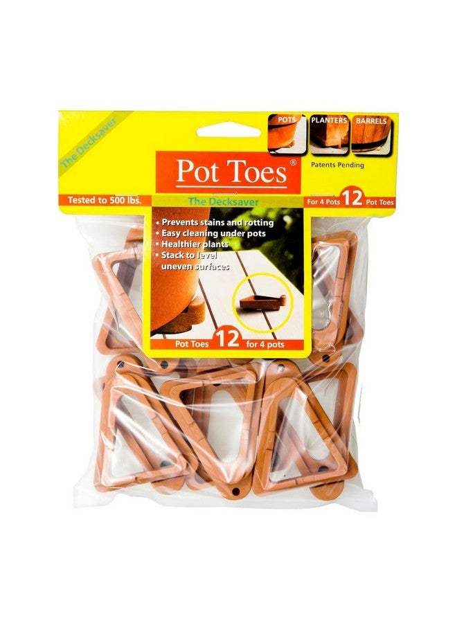 Bosmere Pot Toes, Plant Pot Risers for Indoor and Outdoor, Prevent Stains and Rotting on Wood, Cement, and Tile - Terra Cotta (Pack of 12) - Image 1