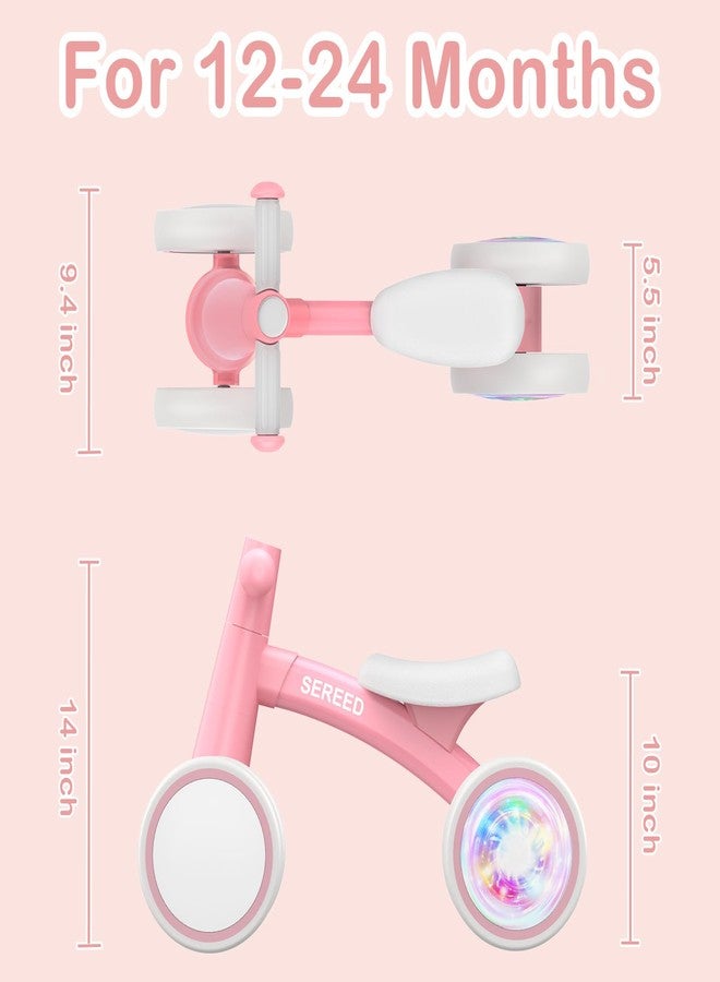 SEREED Colorful Lighting Baby Balance Bike, Toys for 1 Year Old Boys Girls, 12-24 Month Toddler Balance Bike with 4 Silence Wheels, First Birthday Gift (Pink) - Image 5