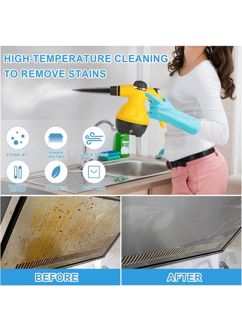 Generic - High-Temperature Pressurized Steam Cleaner with 9 Accessories – For Stain Removal, Curtains, Car Seats, Floors, and Windows - Image 1